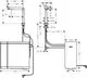 Technische Zeichnung eines Hansgrohe-Produkts, das ein Soda-System zeigt. Die Abmessungen und Anschlüsse sind schematisch dargestellt, inklusive Wasserzufuhr und Auslauf.